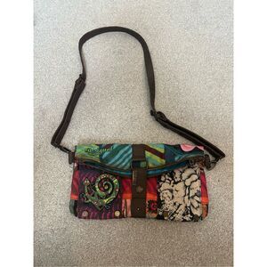 Desigual vibrant patchwork crossbody bag